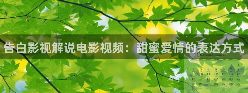 星辰影院电视剧大全免费观看：告白影视解说电影视频：甜蜜爱情的表达方式